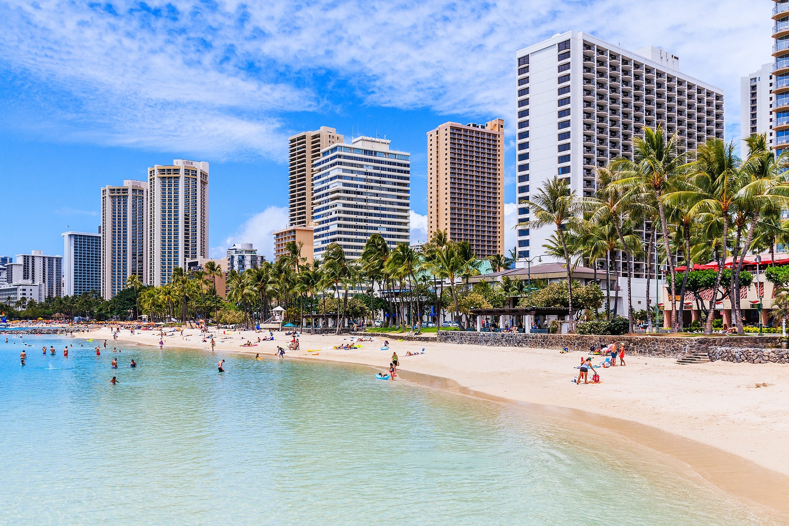 Waikiki Beach in Honolulu, Hawaii.